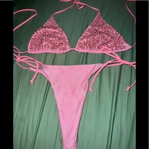 Pink Pearl string bikini